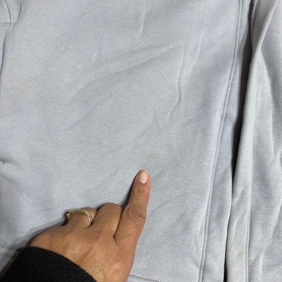 𝅺fabletics Vanessa Womens Gray Fleece Hooded Open Cardigan Sweatshirt Medium. - Picture 7 of 10